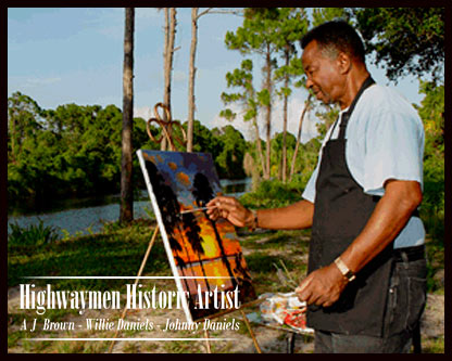 Florida Highwaymen 2nd Generation Artists - Highwaymen Historic Artist A J  Brown