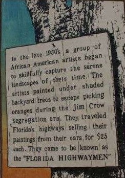 Highwaymen Heritage Trail, "Obelisk" was written by Florida Highwaymen AJ Brown in 2009, City of Fort Pierce, Florida